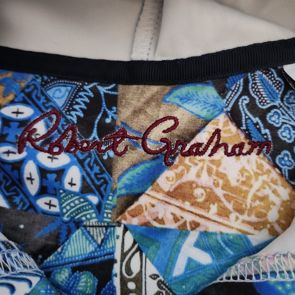 ROBERT GRAHAM Men's Contemporary Pullover Hoodie Size XL Multicolor Broken Tile - Picture 2 of 13